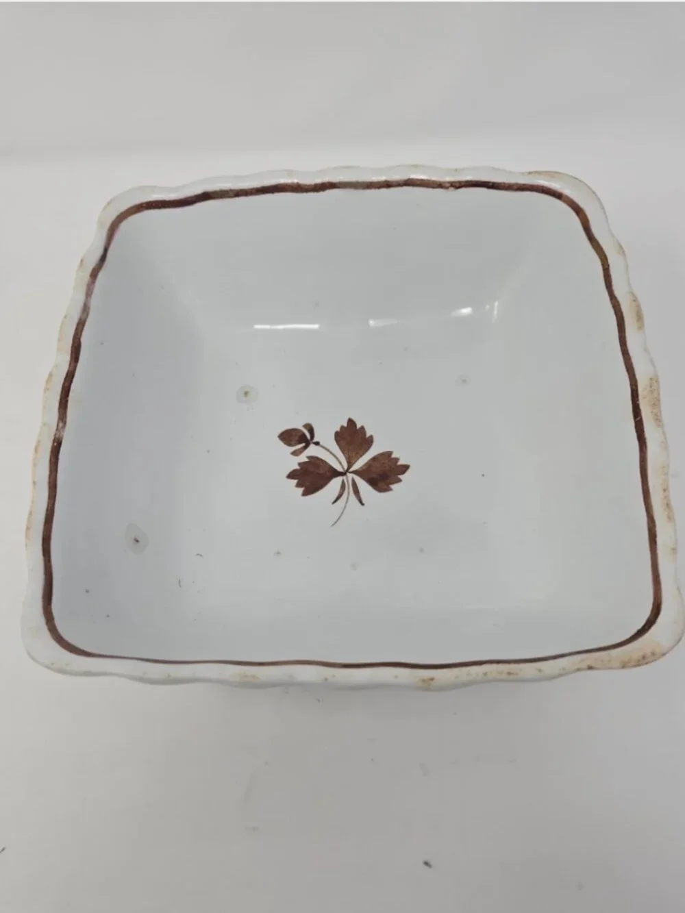 Antique Tea Leaf Copper Luster Square Serving Dish Bowl Meakin Ironstone England